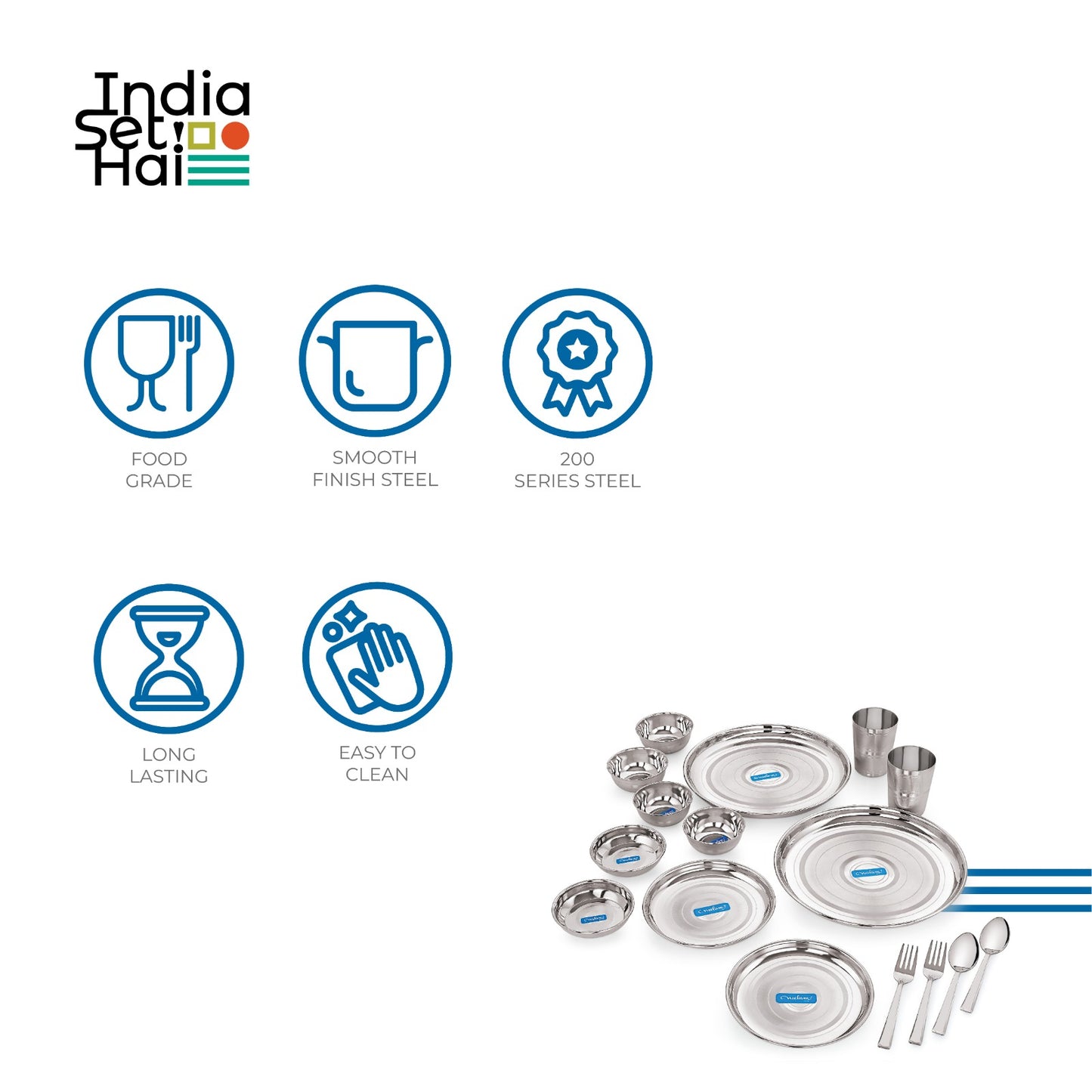 Jodi Dine 16 Pcs Stainless Steel Dinner Set