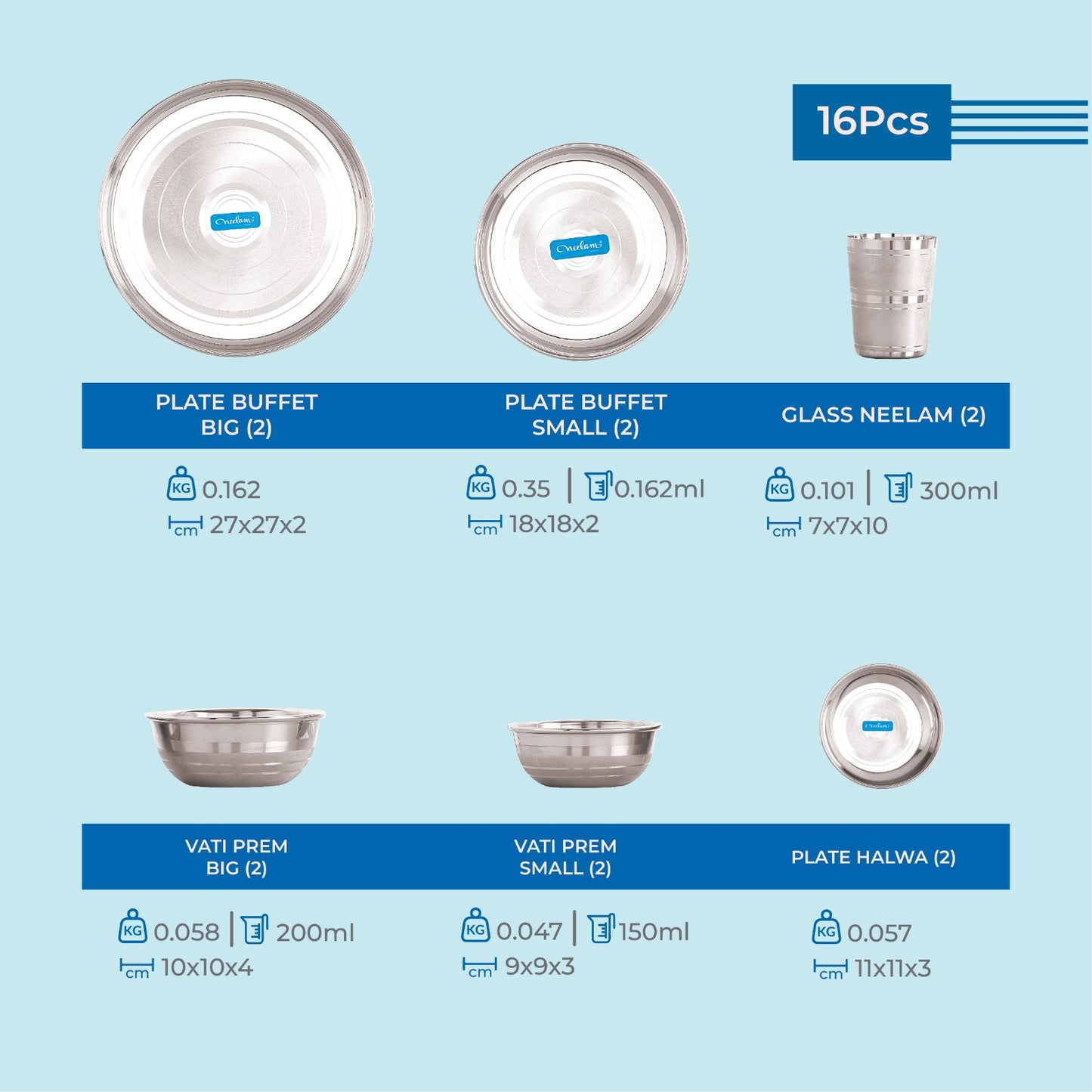 Jodi Dine 16 Pcs Stainless Steel Dinner Set