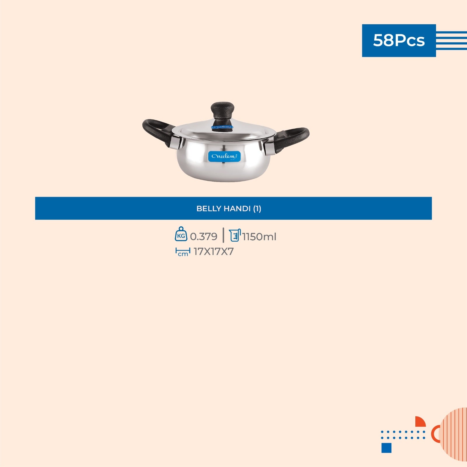 Stainless steel Dinner set of 58 Pcs