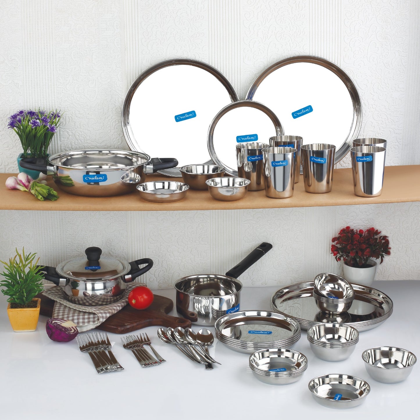 Parivar Dine & Cook 58 Pcs Stainless Steel Dinner Set