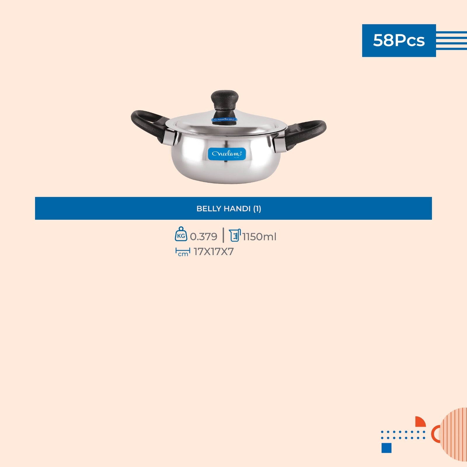 Stainless steel Dinner set of 58 Pcs