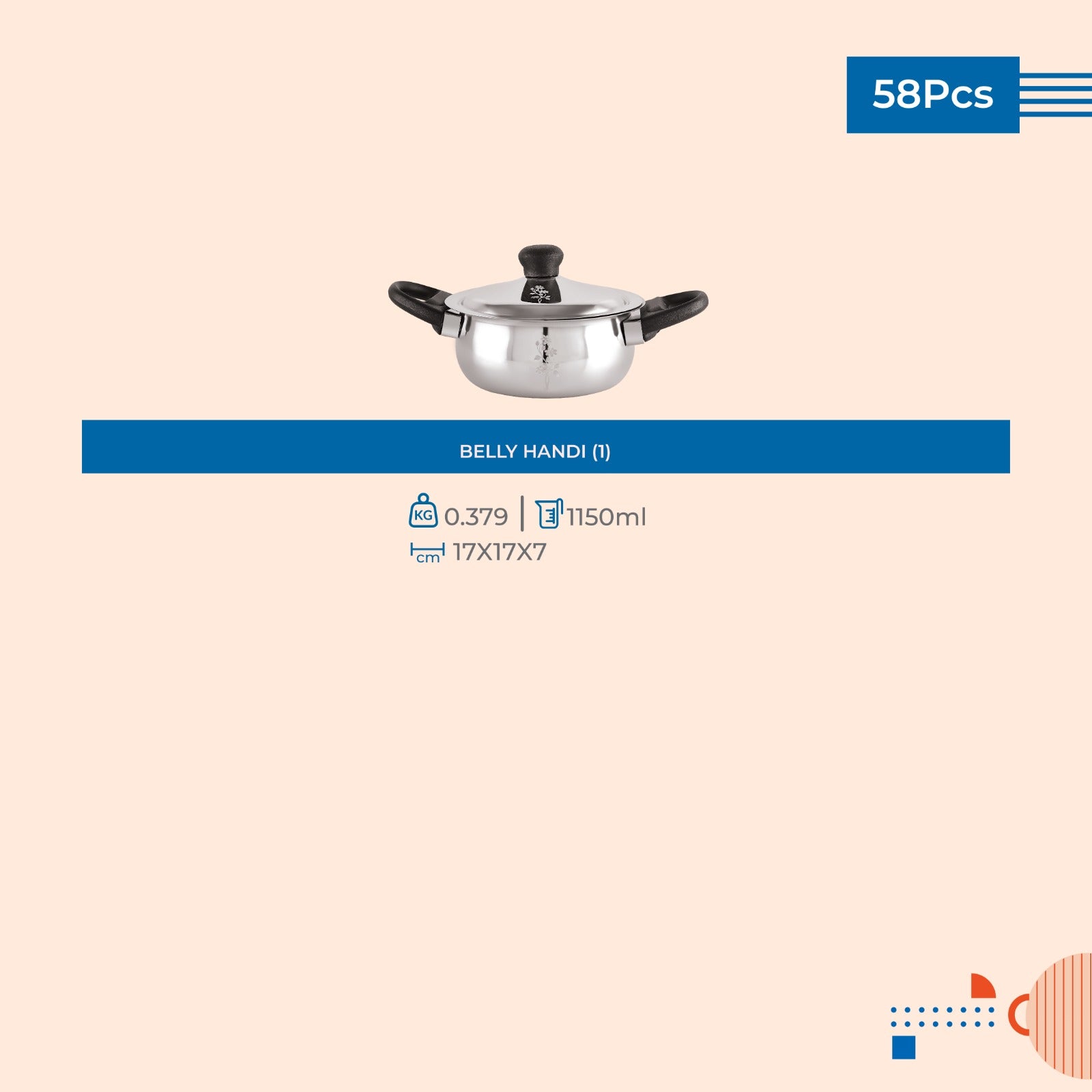 Stainless steel Dinner set of 58 Pcs