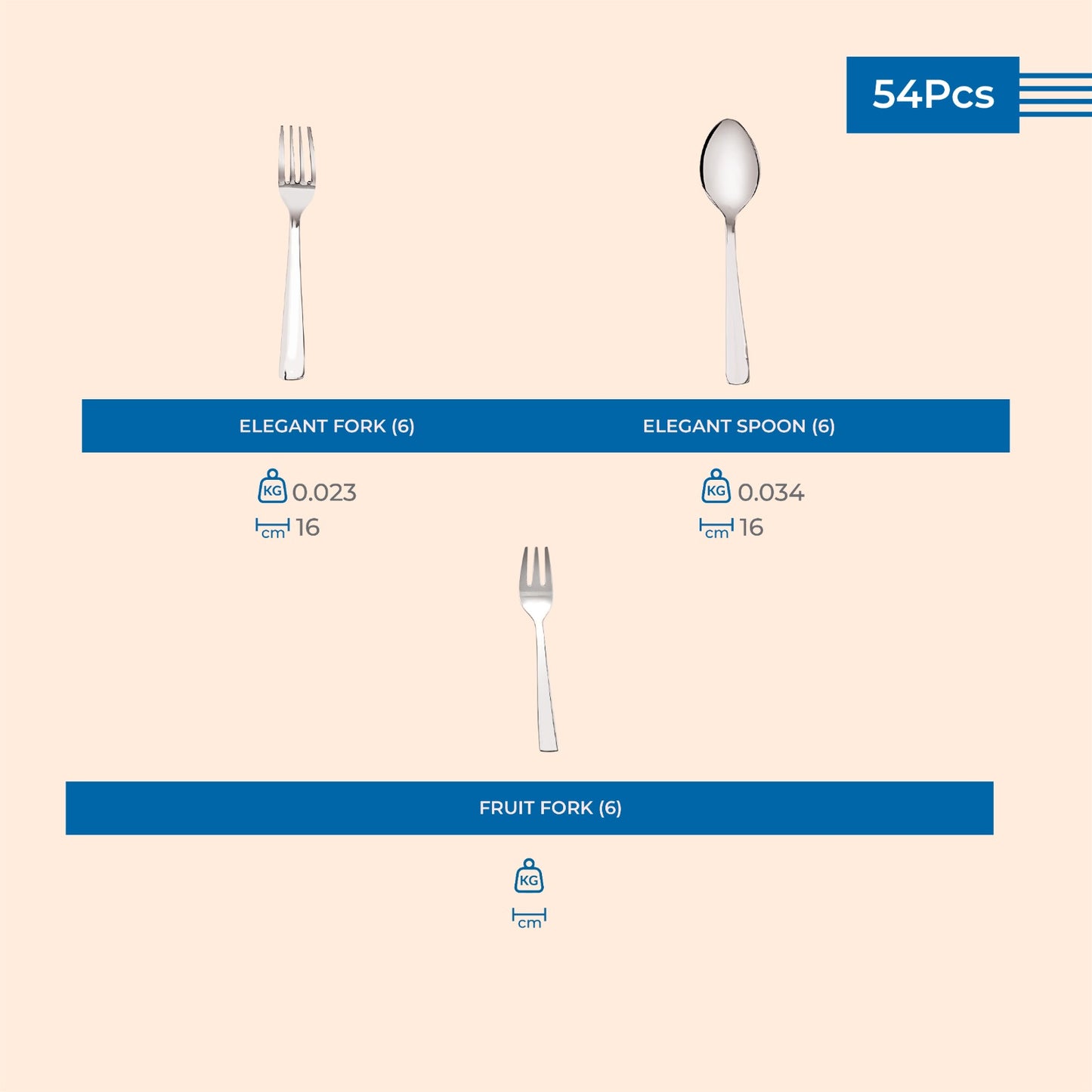 Stainless steel Dinner set of 54 Pcs