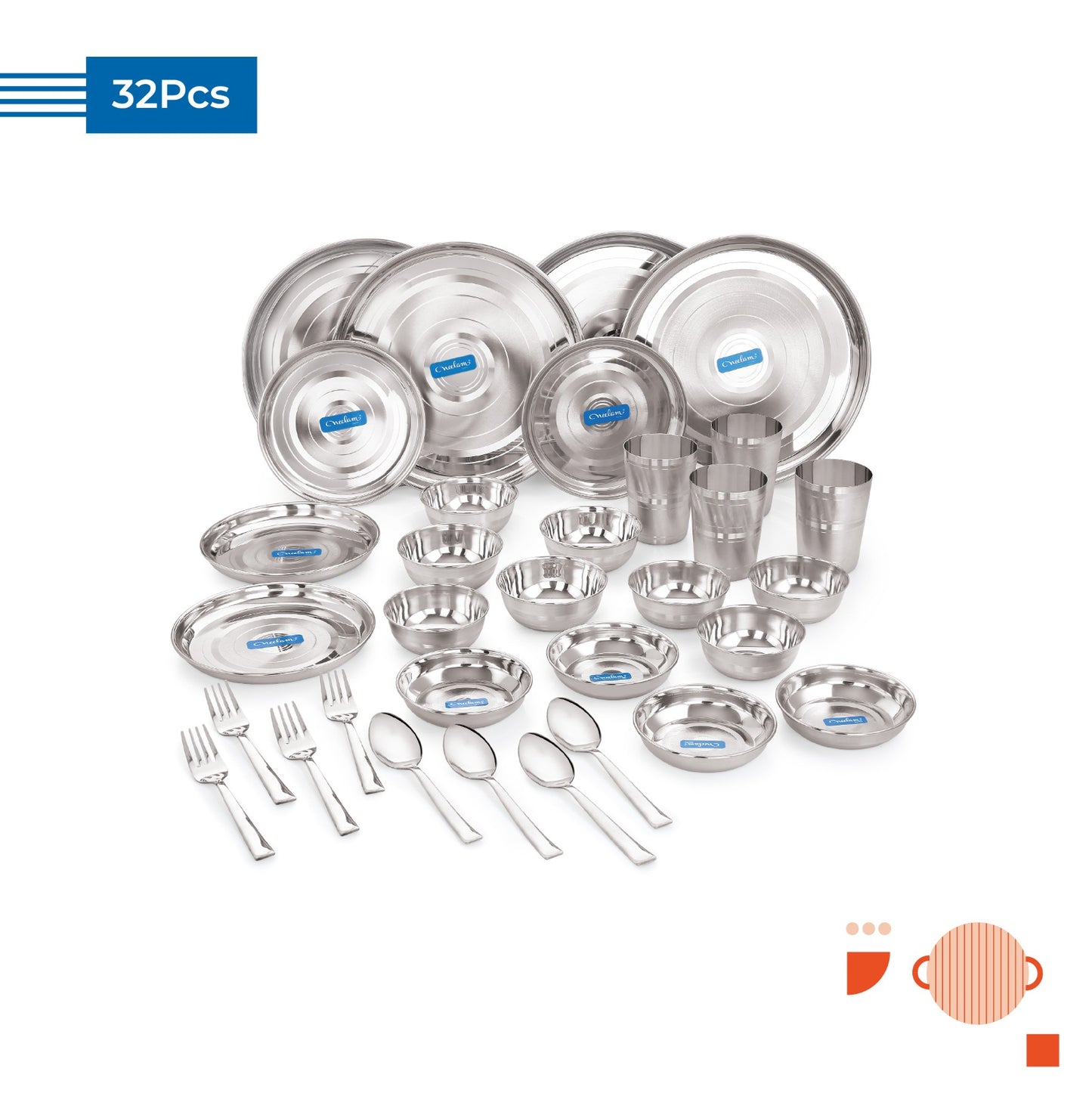 Stainless steel Dinner set of 32 Pcs