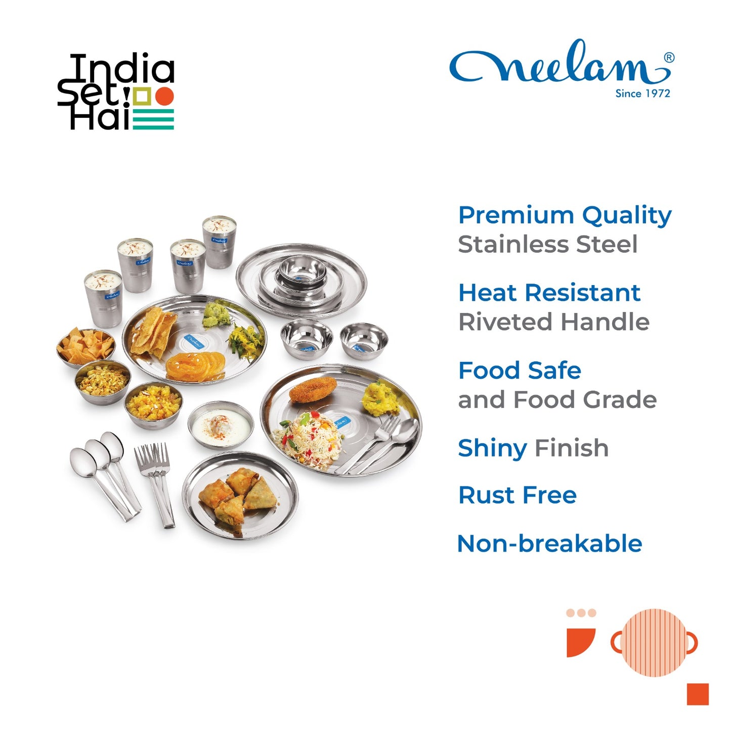 My Family Dine 32 Pcs Stainless Steel Dinner Set