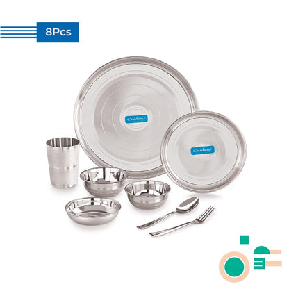 Stainless steel Dinner set of 8 Pcs by Neelam Appliances 