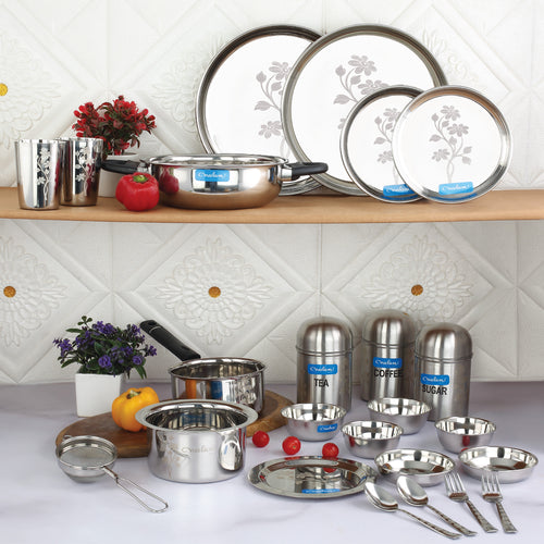 Kitchen steel dinner clearance set