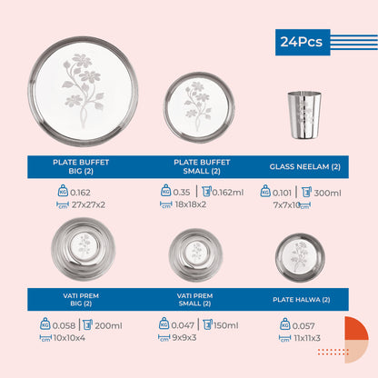 Jodi Dine & Cook 24 Pcs Stainless Steel Dinner Set