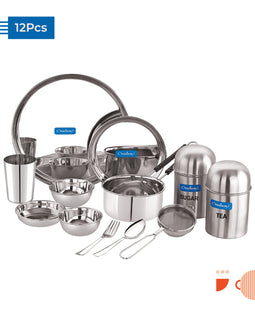 12 pcs Dine & Cook Stainless steel Set by Neelam Appliances