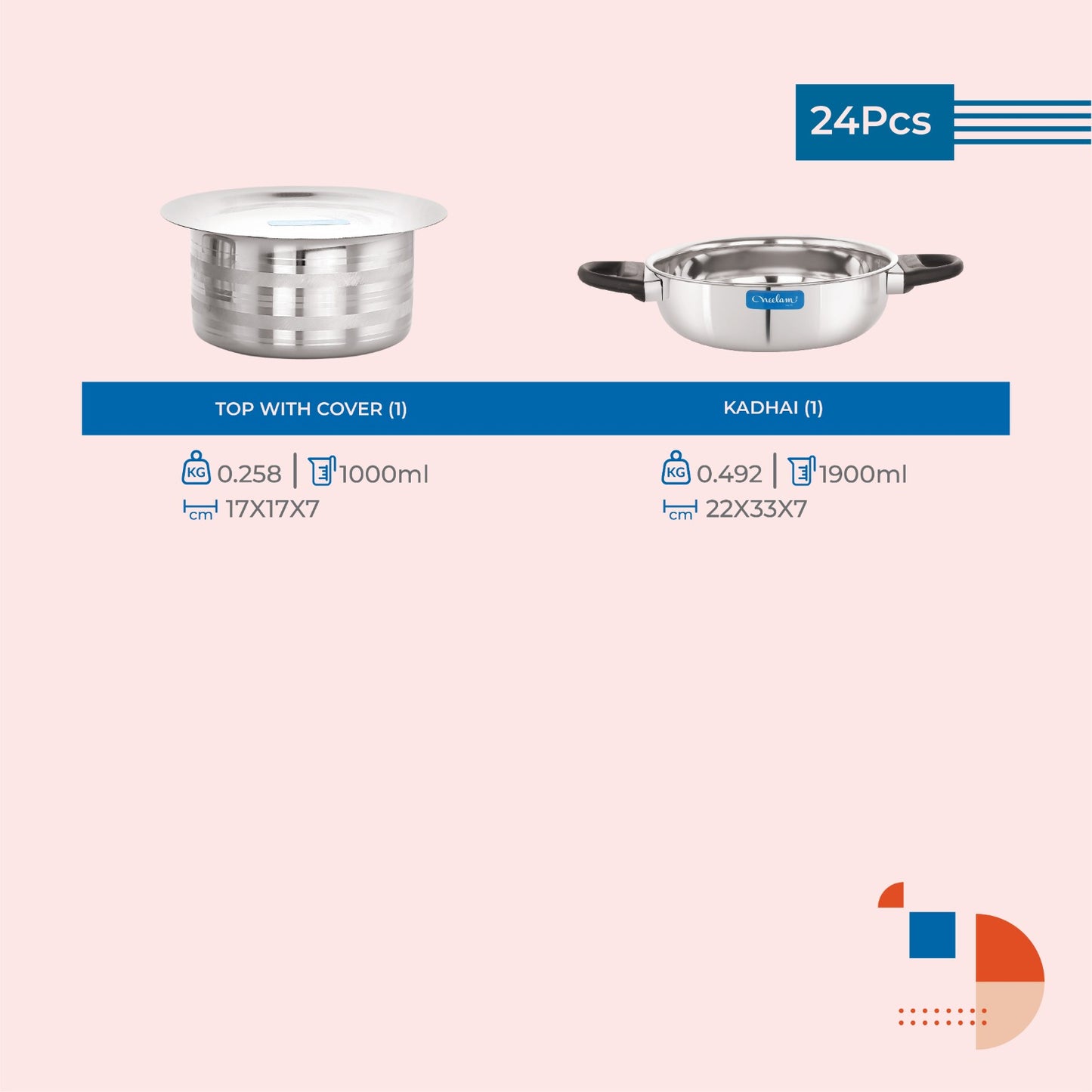 Jodi Dine & Cook 24 Pcs Stainless Steel Dinner Set