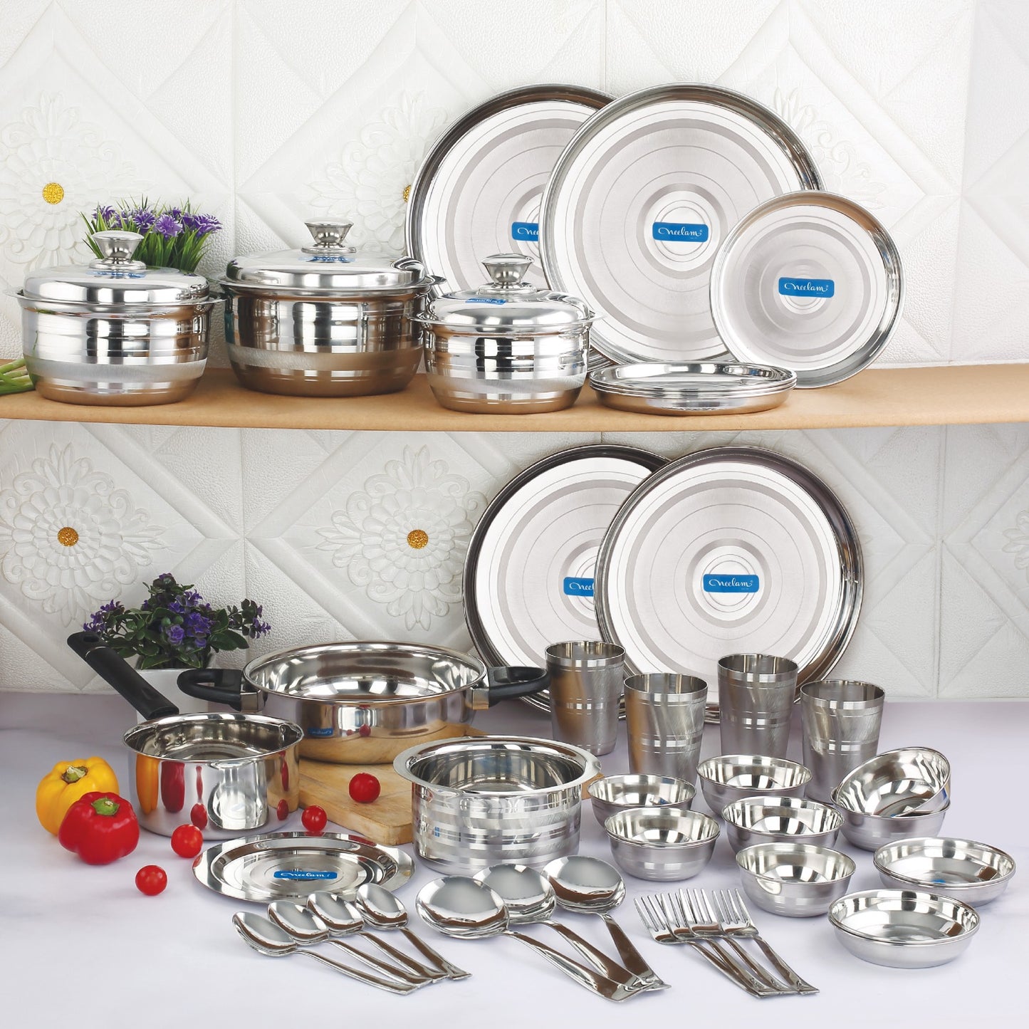 My Family Dine, Cook & Serve 45 Pcs Stainless Steel Dinner Set