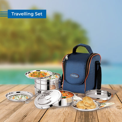 Neelam Stainless Steel 26 pcs Travelling Tiffin Set Cum Picnic Set